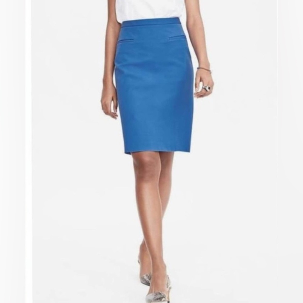 Banana Republic Royal Blue Pencil Skirt with Front Pockets, Sz 8